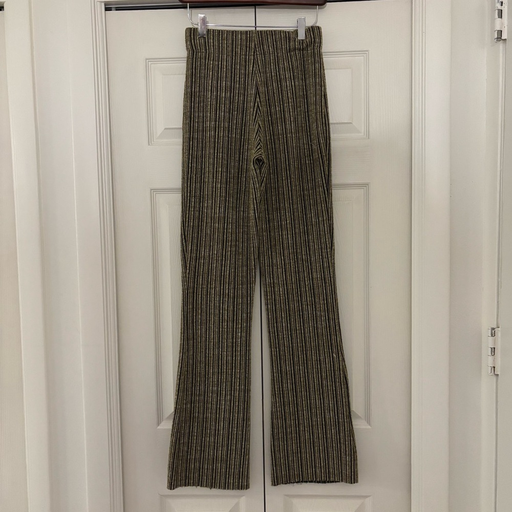 RAG & BONE Raimi Gold and Black Striped Flare Pants - Picture 10 of 12